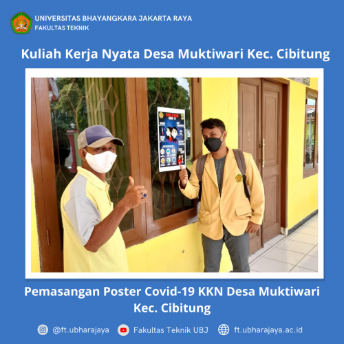 Pemasangan Poster Covid-19 KKN Desa Muktiwari Kec Cibitung